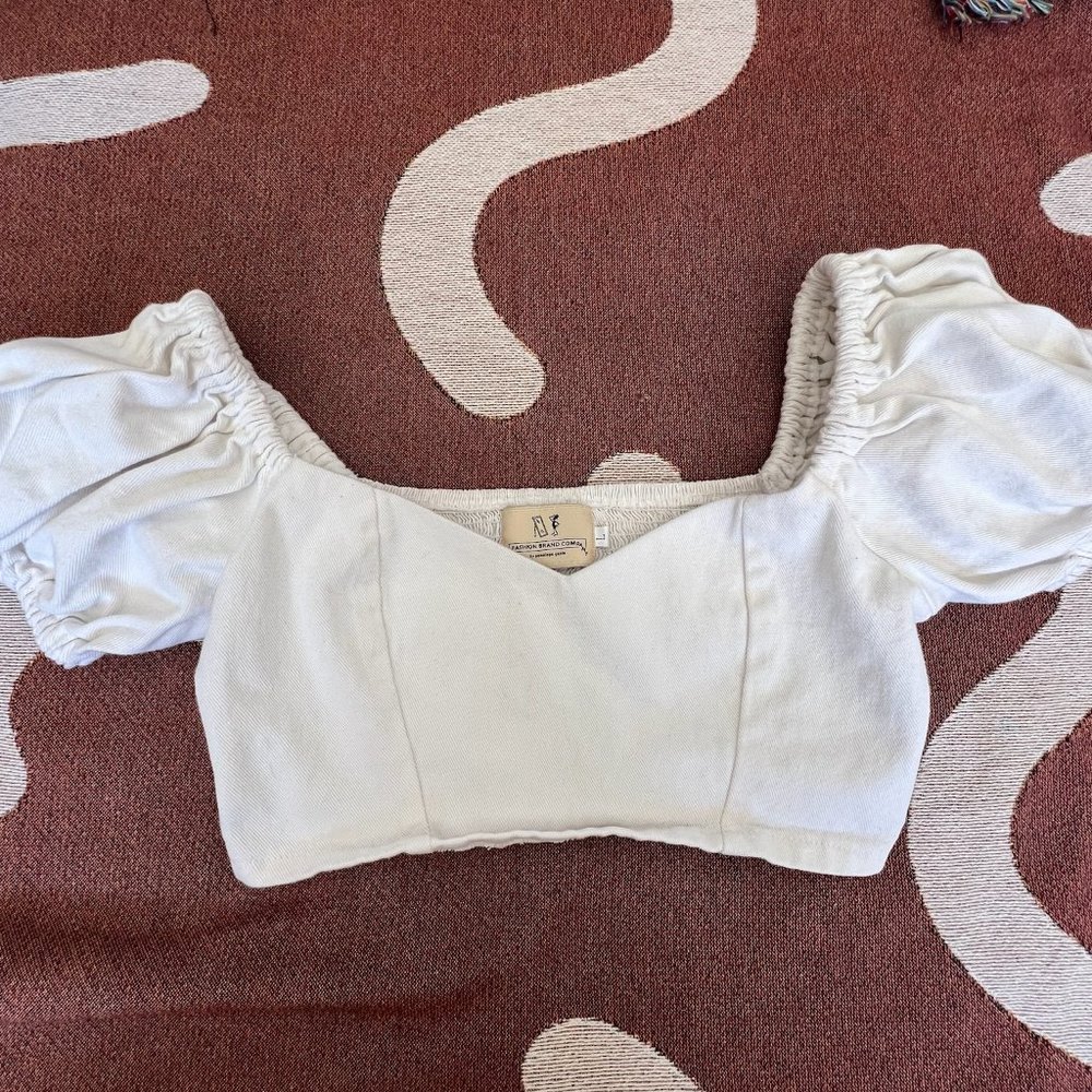Fashion Brand Company White Virgin Crop Top Size L